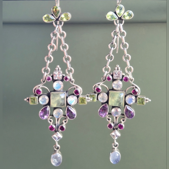 NICKY BUTLER LIMITED EDITION RAJ COLLECTION 925 Sterling Silver NB Earrings - Picture 10 of 15